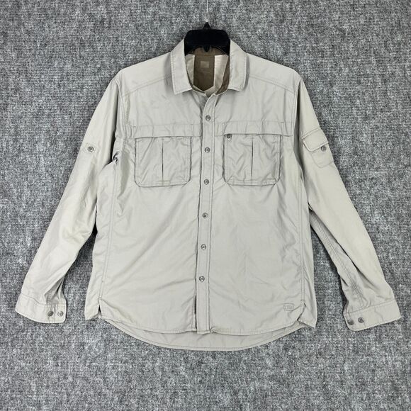 REI SHIRT MEN LARGE GRAY HIKING OUTDOOR CAMPING LIGHTWEIGHT PERFORMANC EASY CARE - Picture 1 of 10